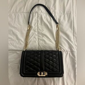Rebecca Minkoff Black Quilted Love Crossbody Purse
